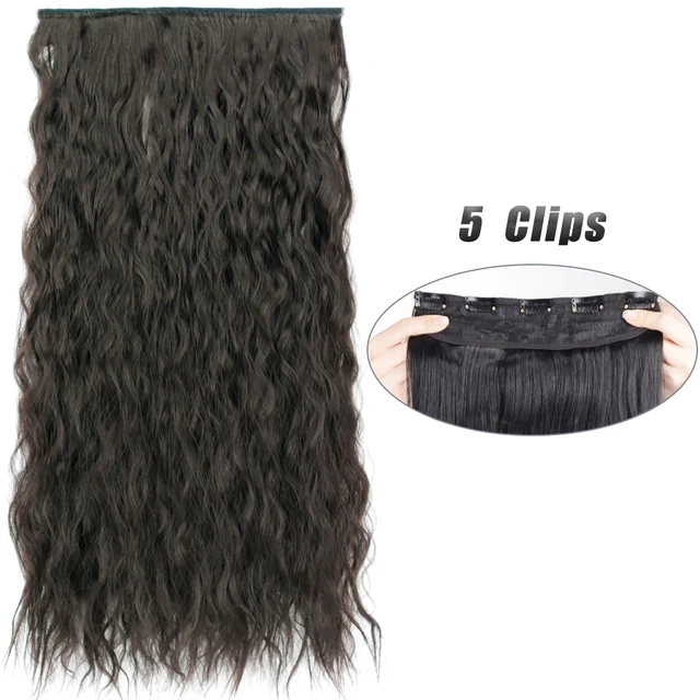 Synthetic 5 Clip-In Hair Extensions | Long Straight Hairstyle Hairpiece - Image 16