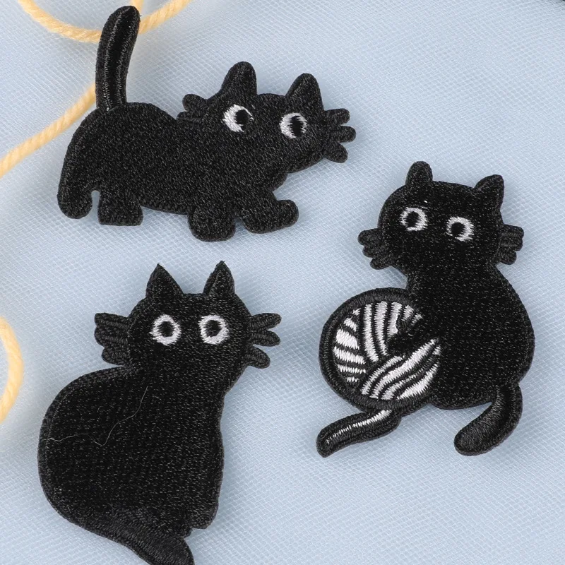 Cartoon Black Cat Patches for Clothing Accessories - Image 15