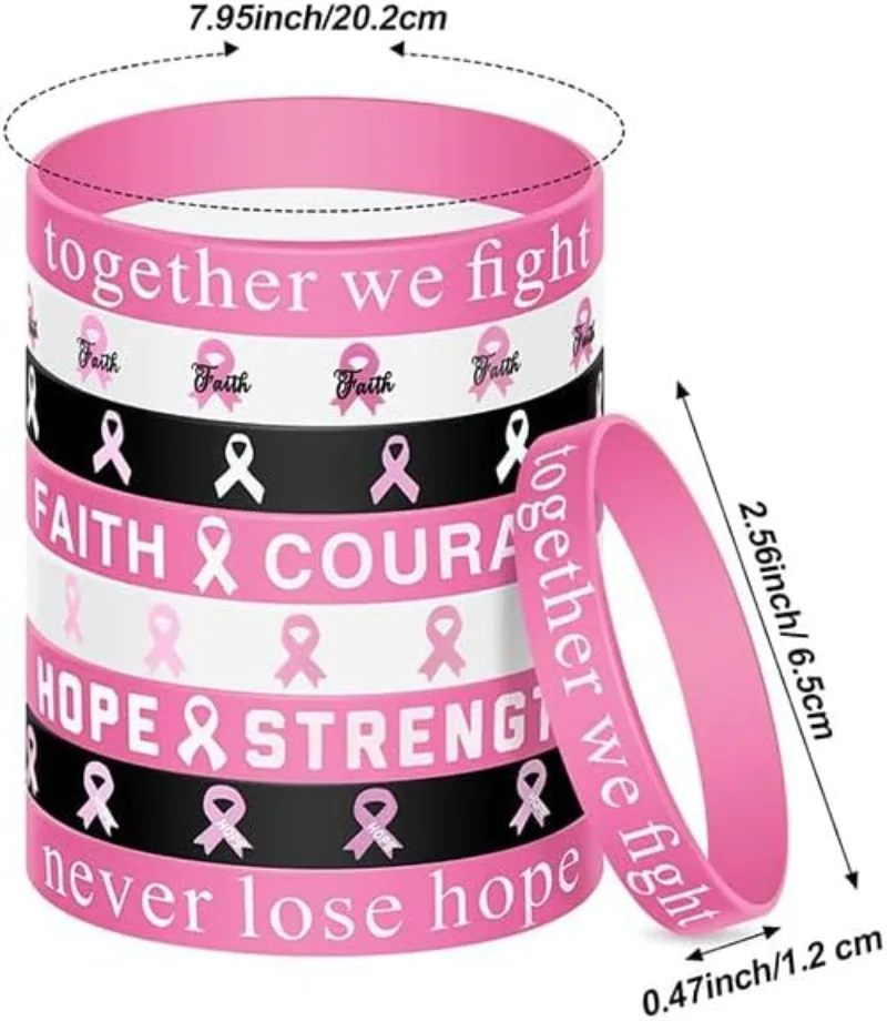 4 to 64pcs Breast Cancer Wristbands Unisex - Image 8