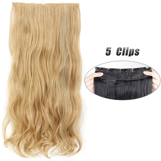 Synthetic 5 Clip-In Hair Extensions | Long Straight Hairstyle Hairpiece - Image 21