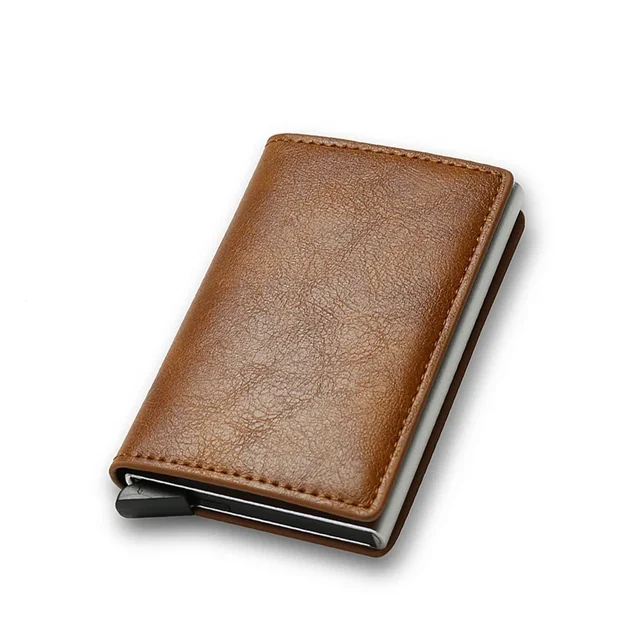 Vintage Brown Leather RFID Card Holder Wallet - Image 18