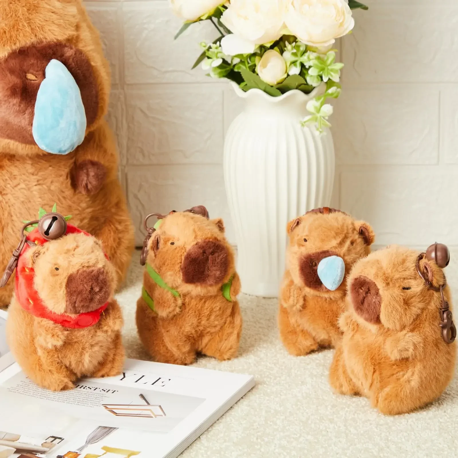 Capybara Plush Keychain Toy | Cute Stuffed Animal Keychain for Backpack & Gifts - Image 7