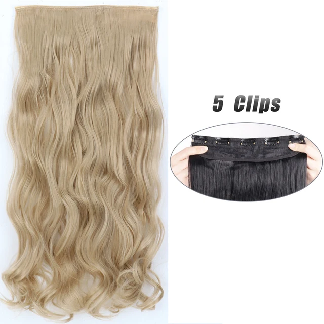 Synthetic 5 Clip-In Hair Extensions | Long Straight Hairstyle Hairpiece - Image 28