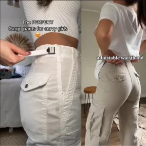 Adjustable Straight Leg Cargo Pants