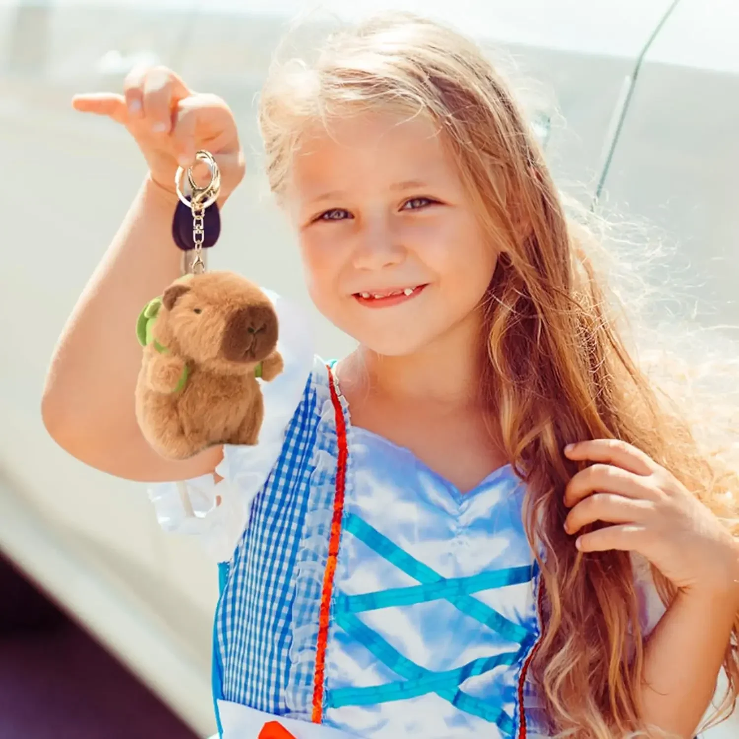Capybara Plush Keychain Toy | Cute Stuffed Animal Keychain for Backpack & Gifts - Image 4