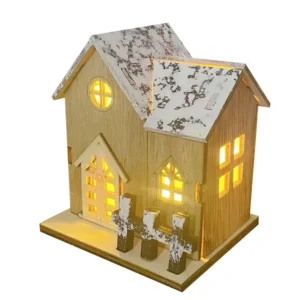 Wooden Christmas House LED Lights