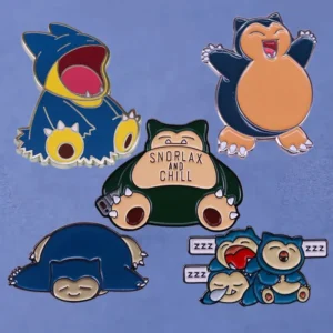 Kawaii Snorlax Pin | Cute Pokémon Hard Enamel Lapel Pin for Hats, Backpacks, and Collars