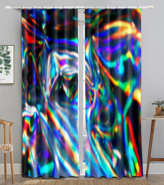 Abstract Iridescent Surface Holographic Curtains - Image 17