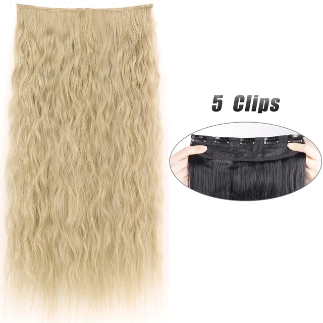 Synthetic 5 Clip-In Hair Extensions | Long Straight Hairstyle Hairpiece - Image 4