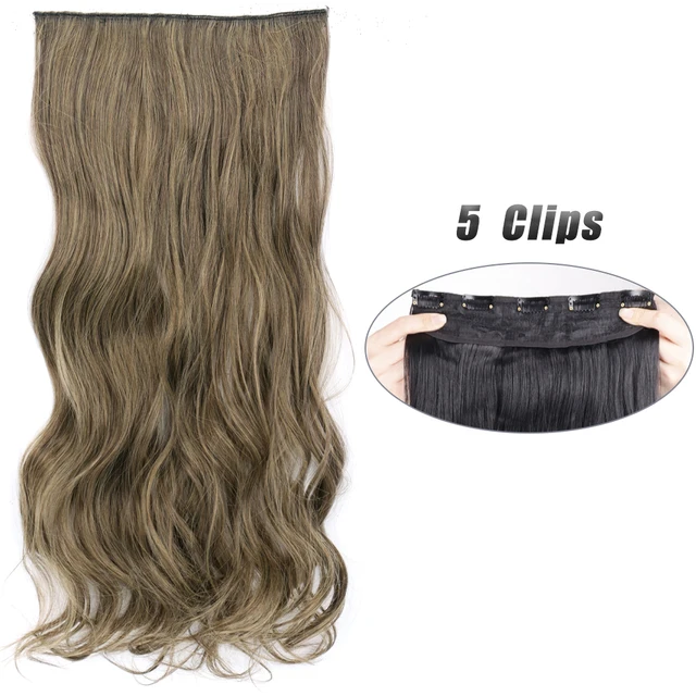 Synthetic 5 Clip-In Hair Extensions | Long Straight Hairstyle Hairpiece - Image 35