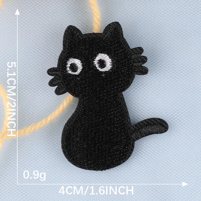 Cartoon Black Cat Patches for Clothing Accessories - Image 6