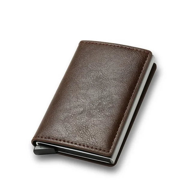 Vintage Brown Leather RFID Card Holder Wallet - Image 21
