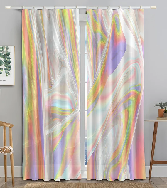 Abstract Iridescent Surface Holographic Curtains - Image 12