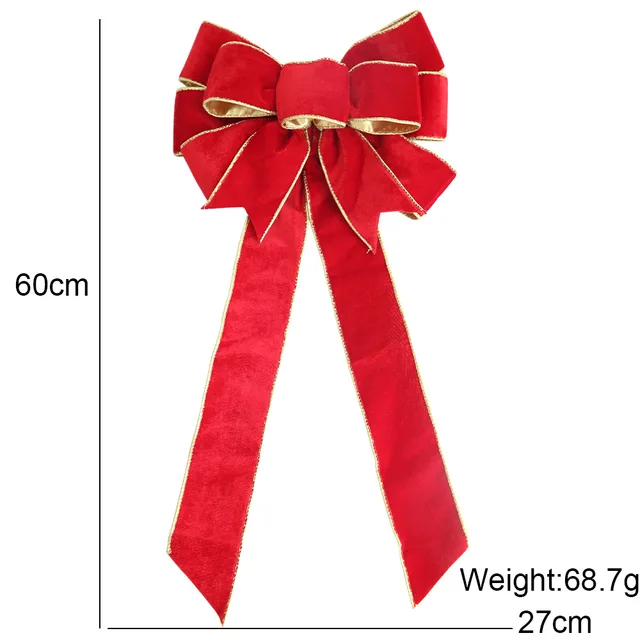 60cm Red Large Commercial Christmas Bows - Image 3