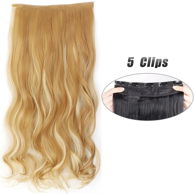 Synthetic 5 Clip-In Hair Extensions | Long Straight Hairstyle Hairpiece - Image 22