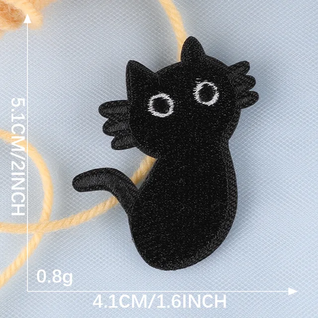 Cartoon Black Cat Patches for Clothing Accessories - Image 8