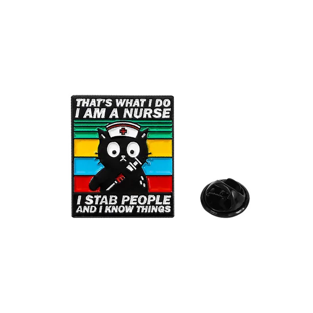 Cute Colorful Cartoon Black Cat Enamel Pin - Image 4