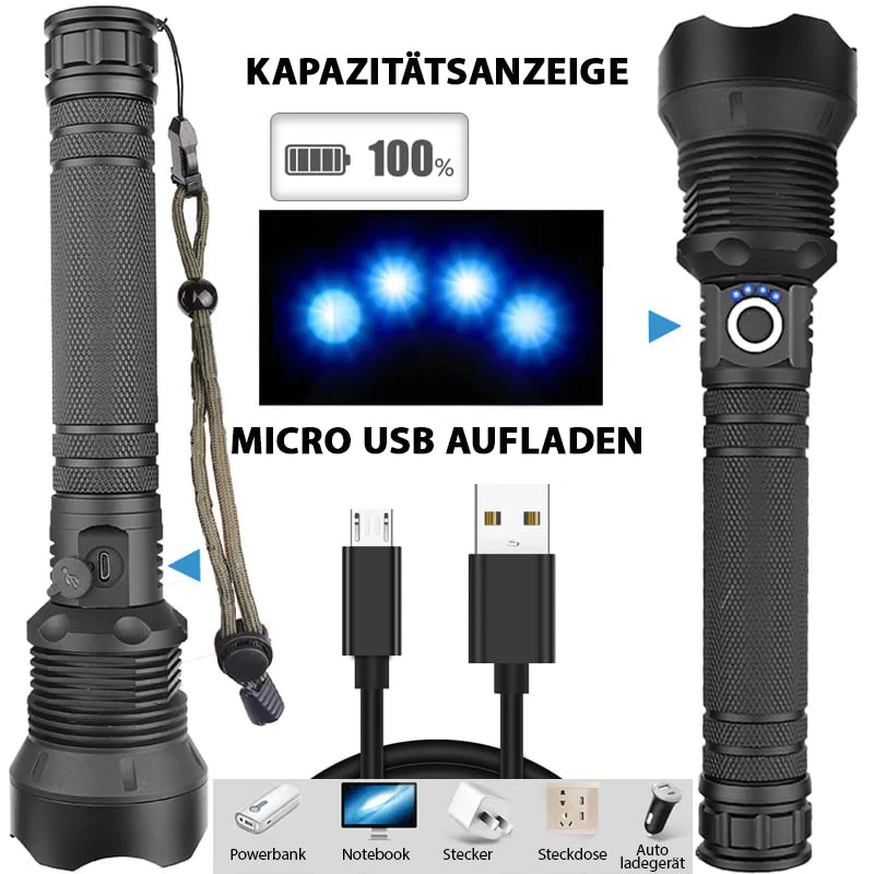 LED Rechargeable Tactical Laser Flashlight 90000 High Lumens - Image 7