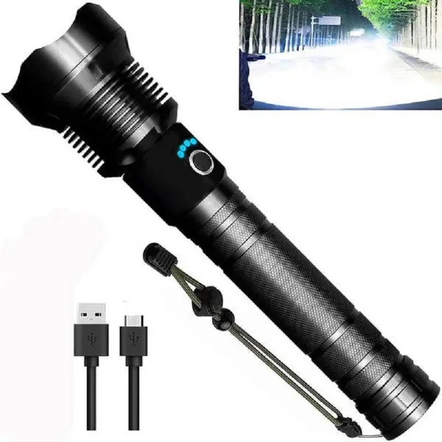 LED Rechargeable Tactical Laser Flashlight 90000 High Lumens - Image 2
