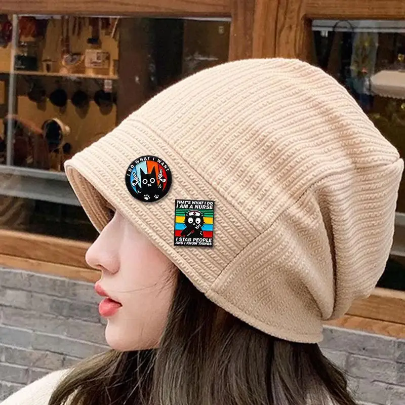 Cute Colorful Cartoon Black Cat Enamel Pin - Image 6