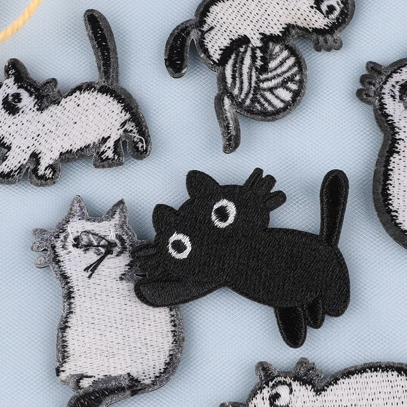 Cartoon Black Cat Patches for Clothing Accessories - Image 13