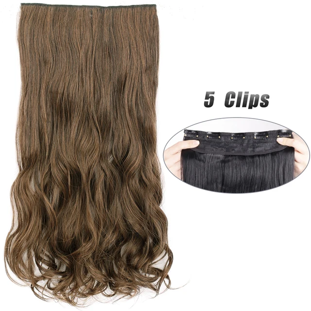 Synthetic 5 Clip-In Hair Extensions | Long Straight Hairstyle Hairpiece - Image 31