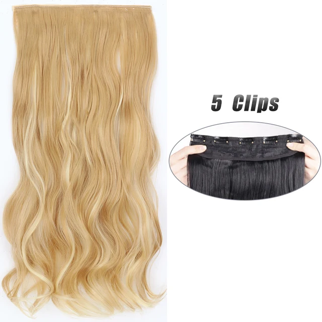 Synthetic 5 Clip-In Hair Extensions | Long Straight Hairstyle Hairpiece - Image 26