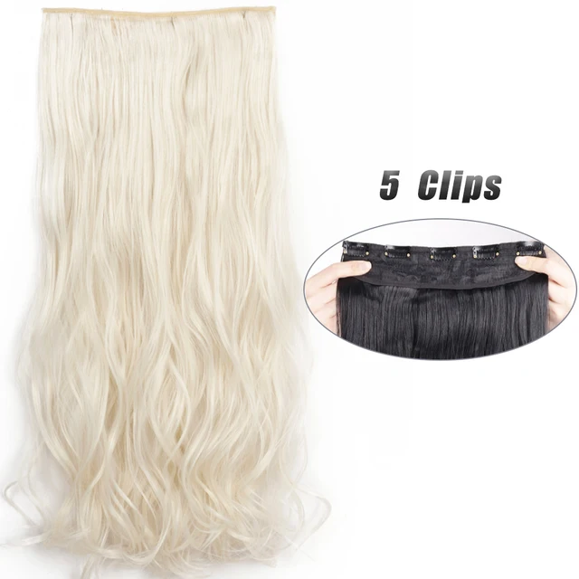 Synthetic 5 Clip-In Hair Extensions | Long Straight Hairstyle Hairpiece - Image 17