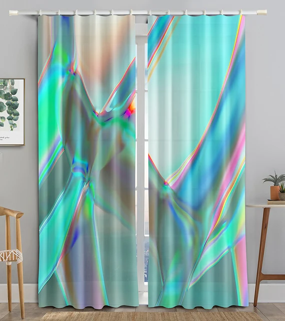 Abstract Iridescent Surface Holographic Curtains - Image 3