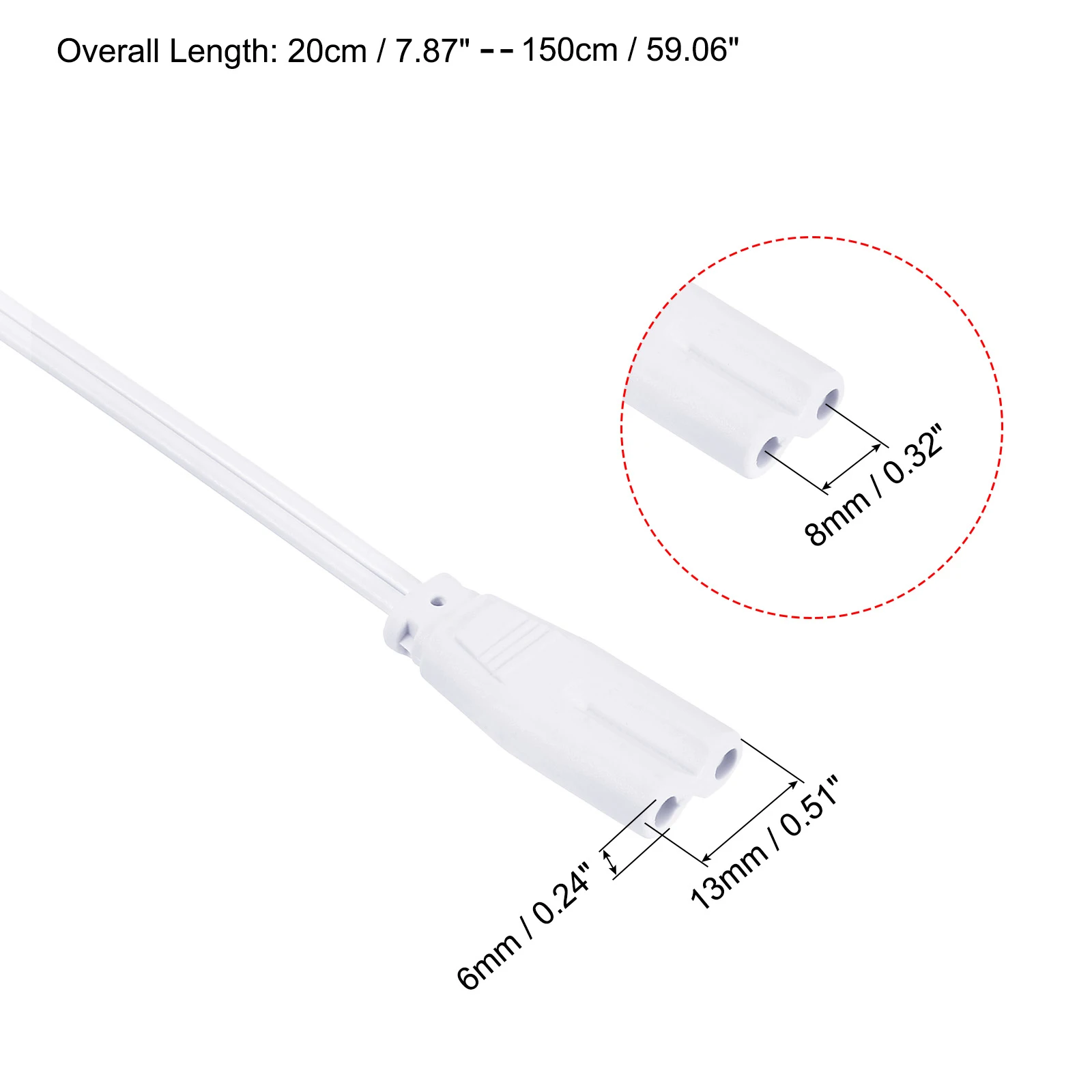 6 Pcs 20cm-150cm 2 Pin Double End LED Light Links - Image 6