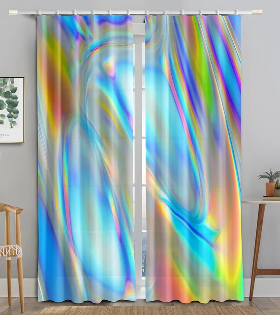 Abstract Iridescent Surface Holographic Curtains - Image 5
