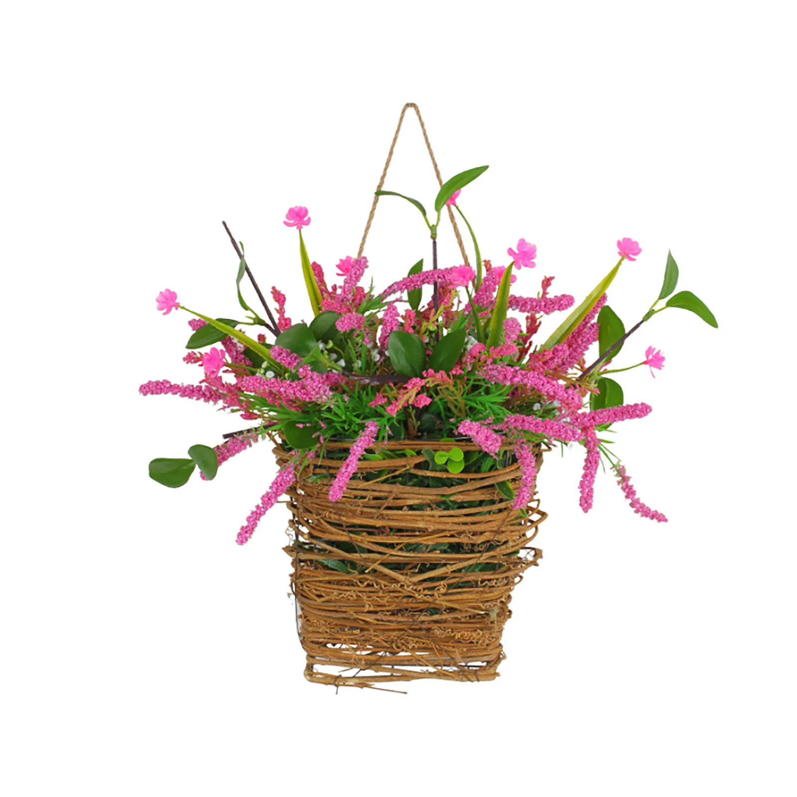 Pink Hanging Basket with Flowers - Image 2