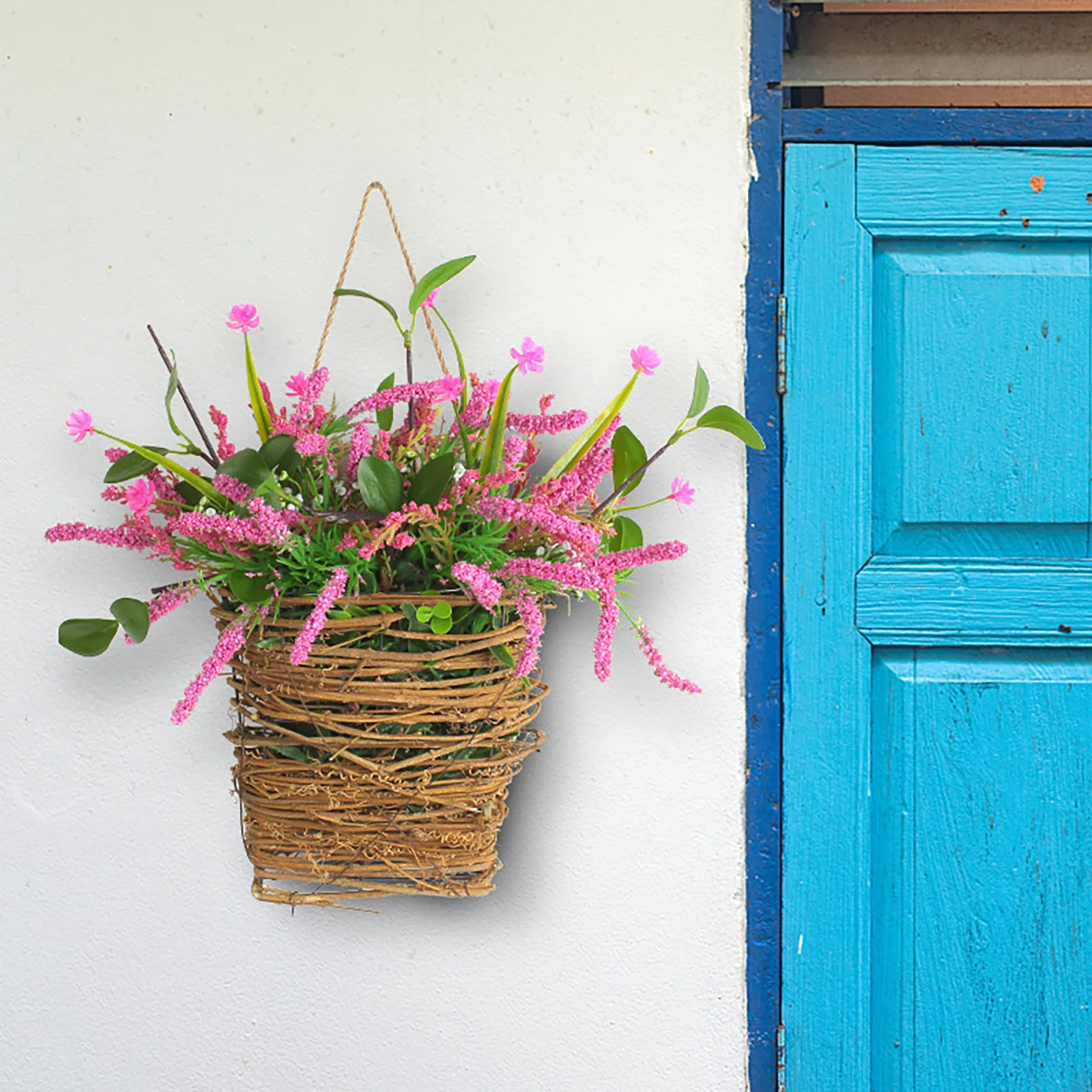 Pink Hanging Basket with Flowers - Image 4