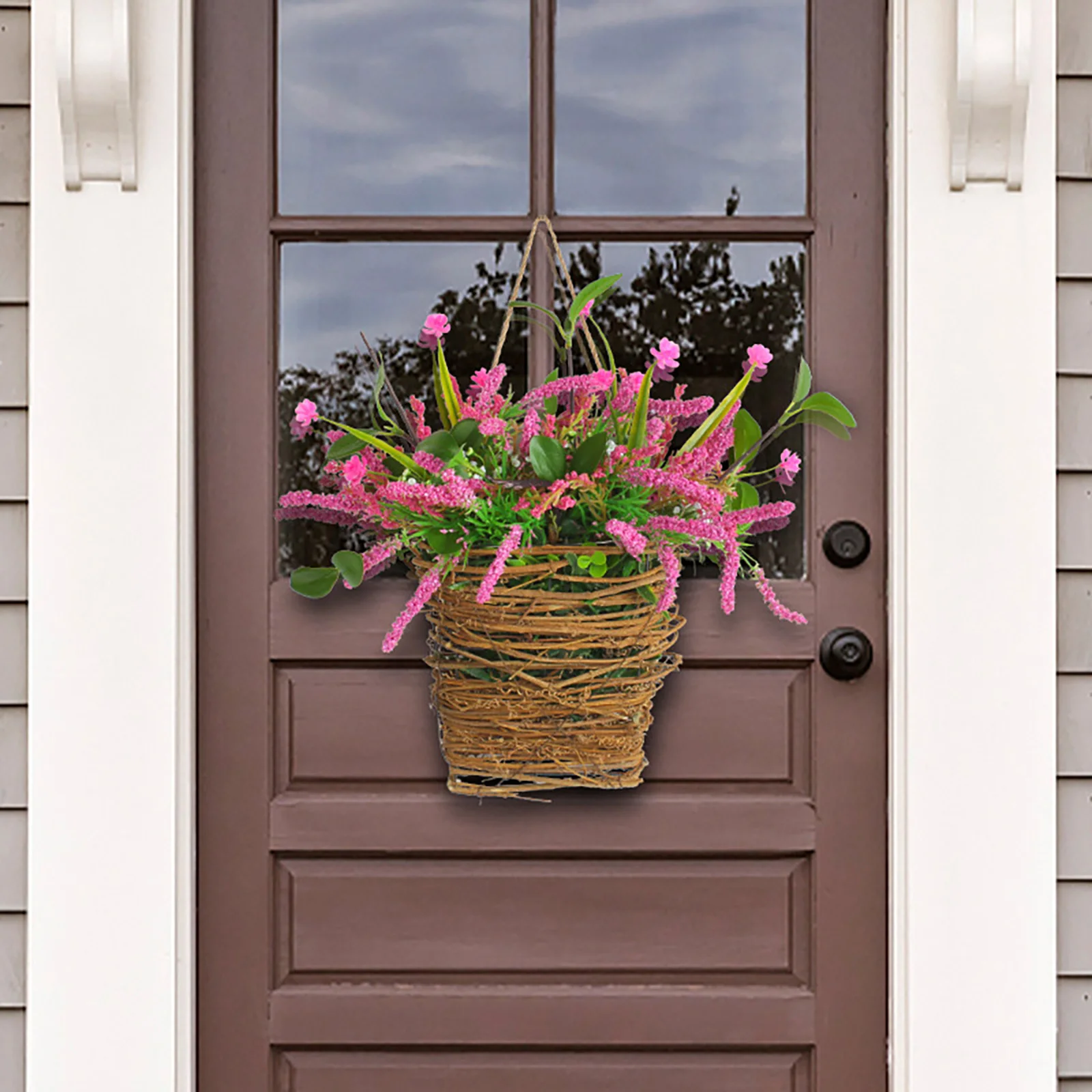 Pink Hanging Basket with Flowers - Image 5