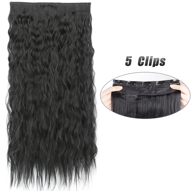 Synthetic 5 Clip-In Hair Extensions | Long Straight Hairstyle Hairpiece - Image 15