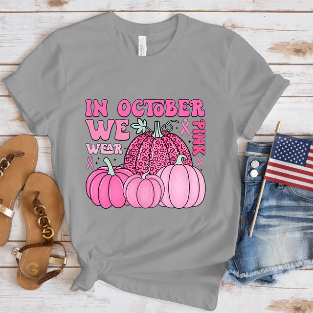 Fashion Breast Cancer T Shirt for October - Image 8