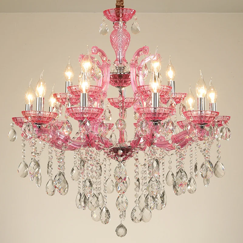 Crystal Pink Chandelier - Image 4