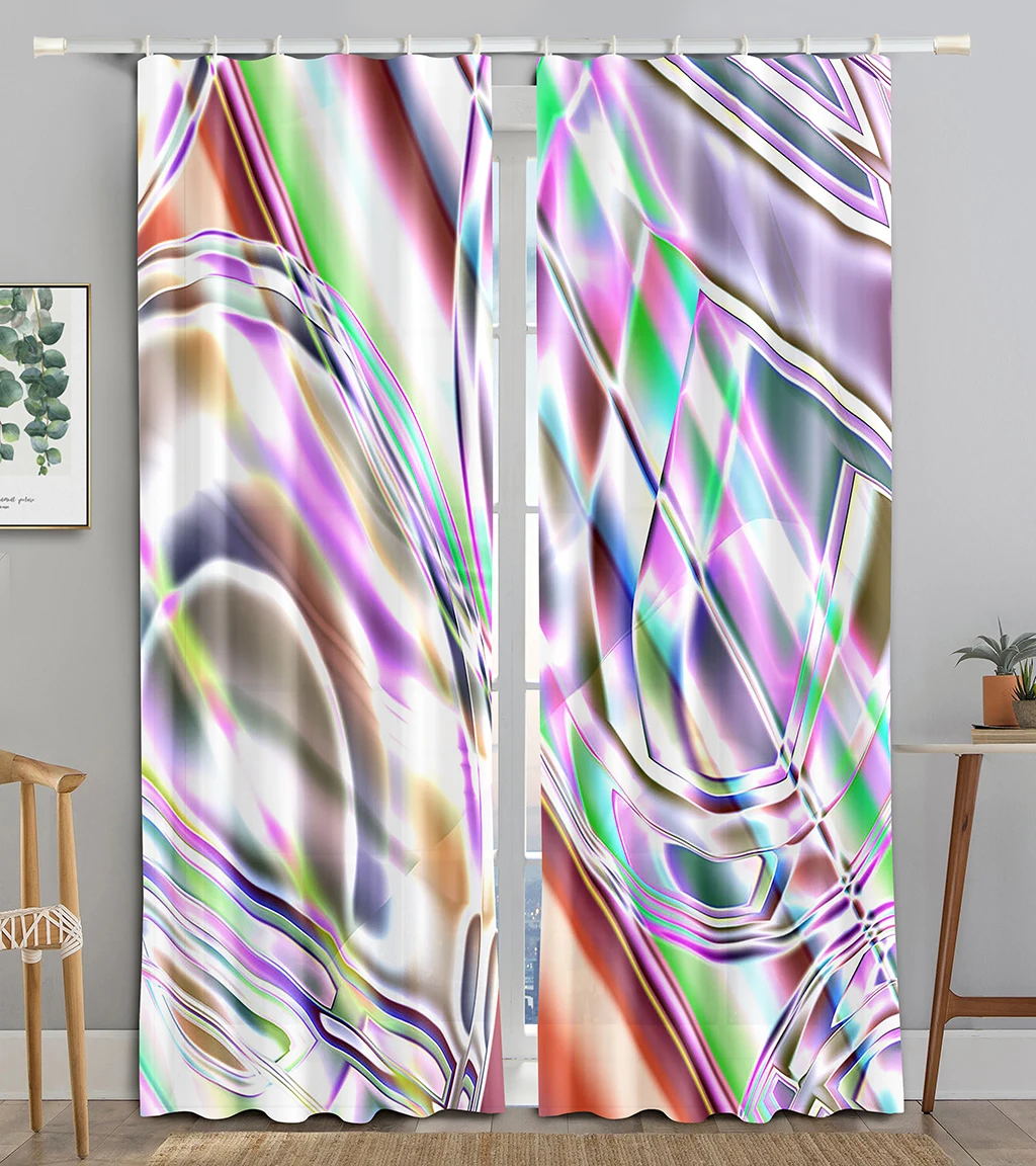 Abstract Iridescent Surface Holographic Curtains - Image 15