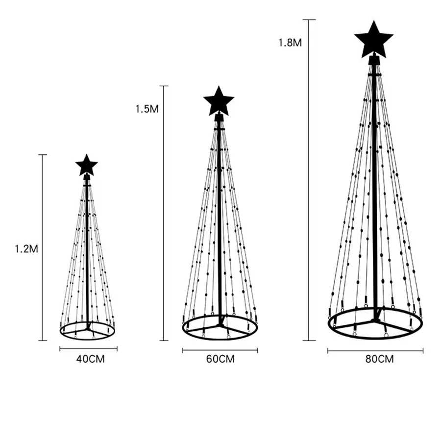 2.1M RGBIC APP Control Christmas Tree Halo Lights - Image 2
