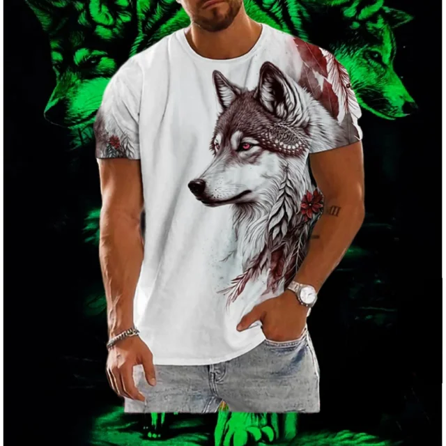Wolf Totem T-Shirt | High-Quality Men's Street Trend Loose Fit Tee - Image 2