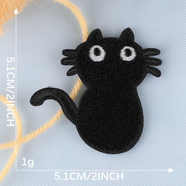 Cartoon Black Cat Patches for Clothing Accessories - Image 5