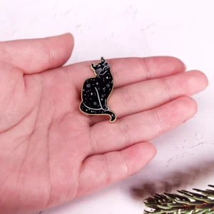Mystical Black Cat Lapel Pin