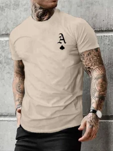 Men’s Casual Loose Fit A-Letter Print T-Shirt | Plus Size Summer Comfort