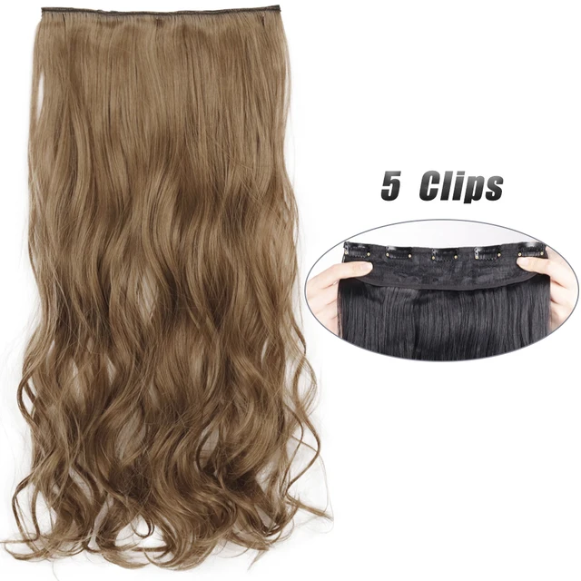 Synthetic 5 Clip-In Hair Extensions | Long Straight Hairstyle Hairpiece - Image 30