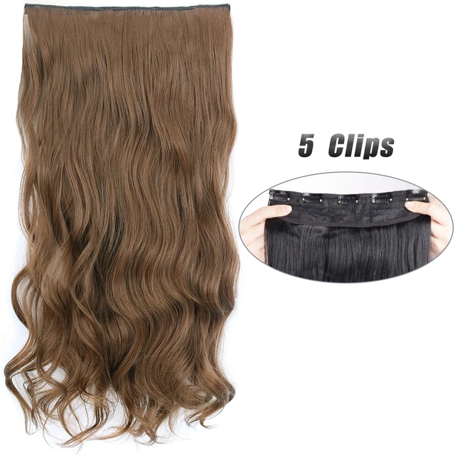 Synthetic 5 Clip-In Hair Extensions | Long Straight Hairstyle Hairpiece - Image 36