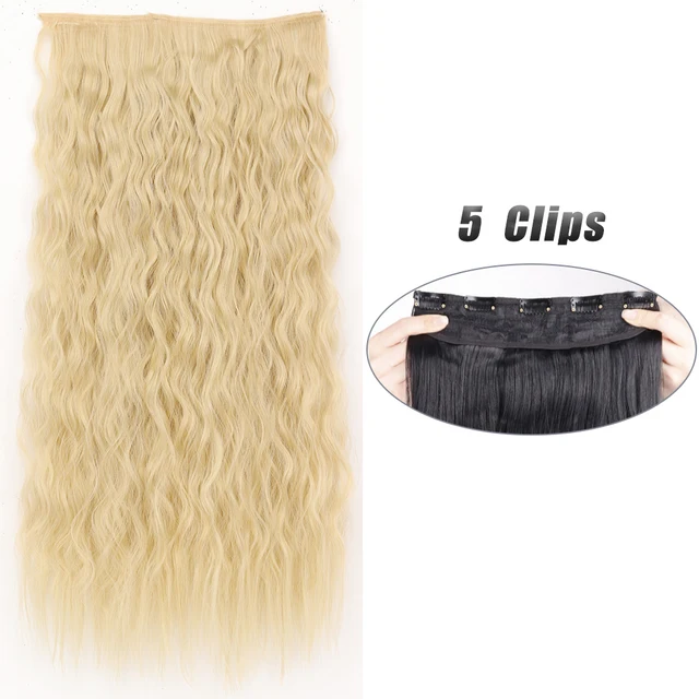 Synthetic 5 Clip-In Hair Extensions | Long Straight Hairstyle Hairpiece - Image 7