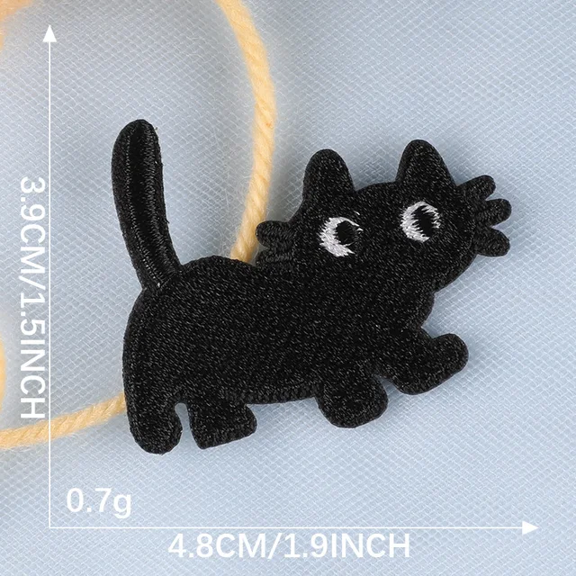 Cartoon Black Cat Patches for Clothing Accessories - Image 9